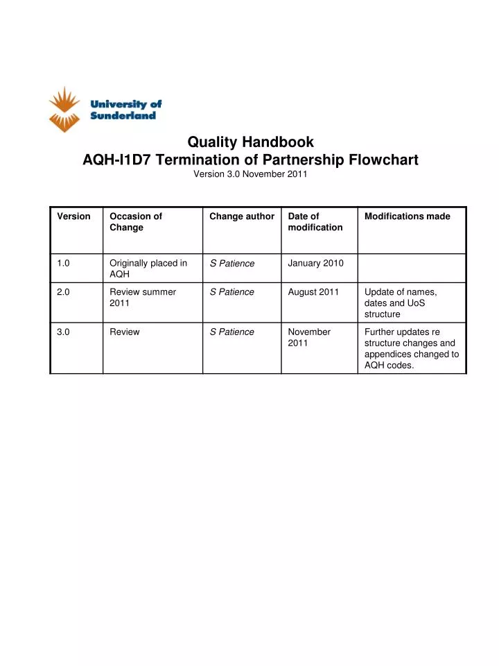 quality handbook aqh i1d7 termination of partnership flowchart version 3 0 november 2011