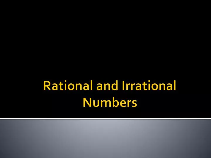 rational and irrational numbers