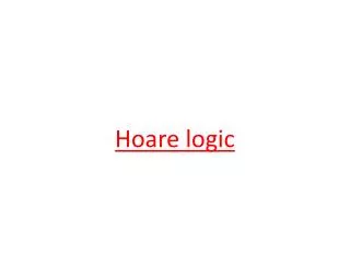 Hoare logic