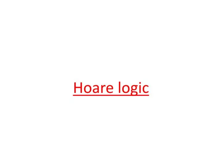 hoare logic