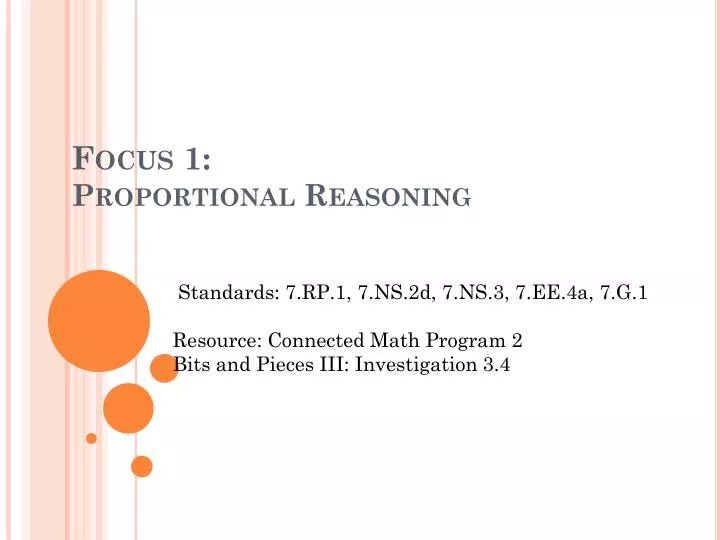 focus 1 proportional reasoning