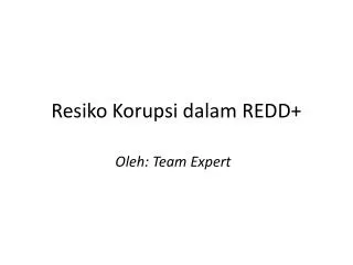 resiko korupsi dalam redd