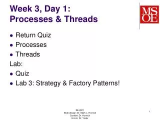 Week 3, Day 1: Processes &amp; Threads