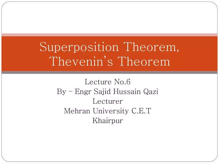 superposition theorem thevenin s theorem