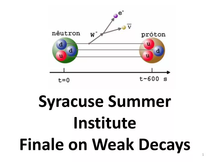 syracuse summer institute finale on weak decays
