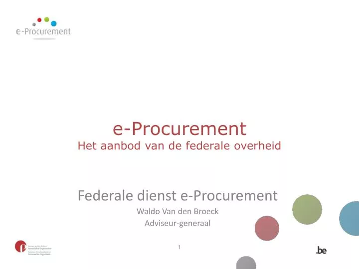 e procurement het aanbod van de federale overheid