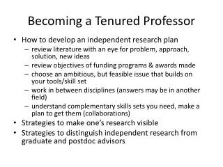 Becoming a Tenured Professor