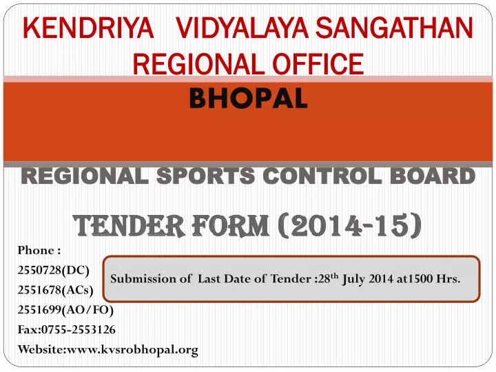 kendriya vidyalaya sangathan regional office bhopal