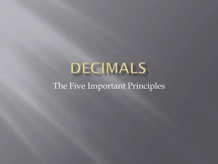 decimals