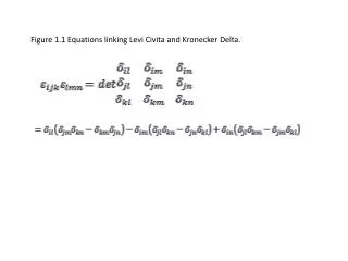 Figure 1.1 Equations linking Levi Civita and Kronecker Delta.