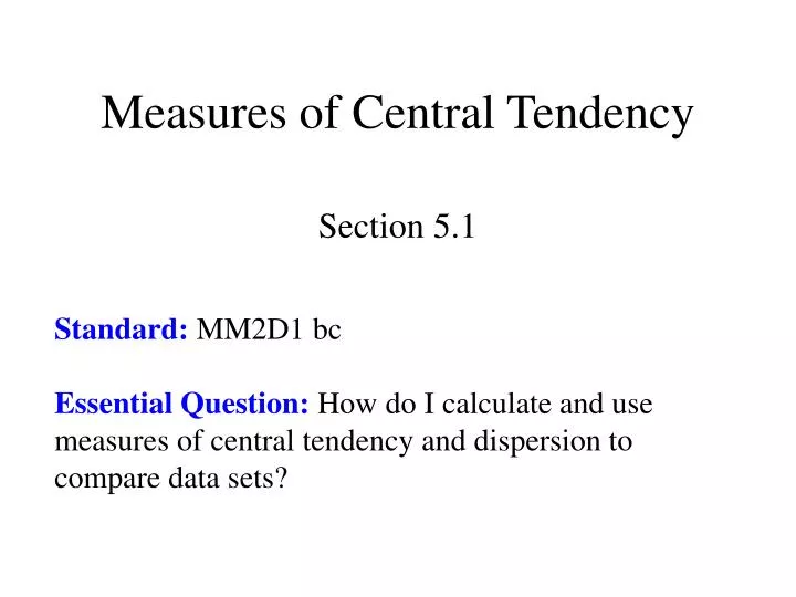 measures of central tendency