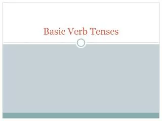 basic verb tenses