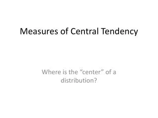 measures of central tendency