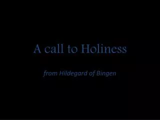 A call to Holiness