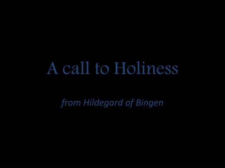 a call to holiness