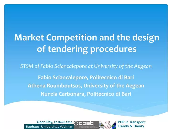 market competition and the design of tendering procedures