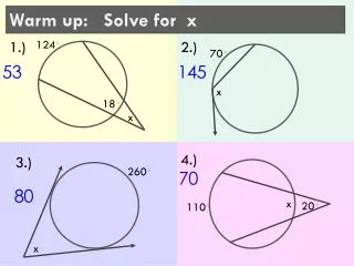 Warm up: Solve for x