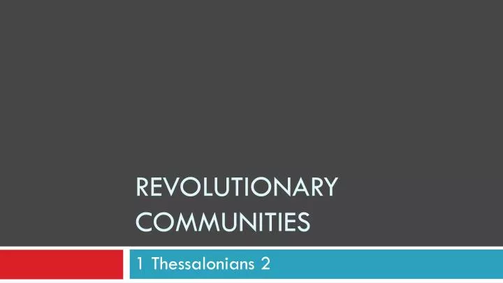 revolutionary communities