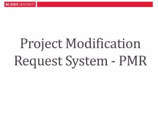 Project Modification Request System - PMR