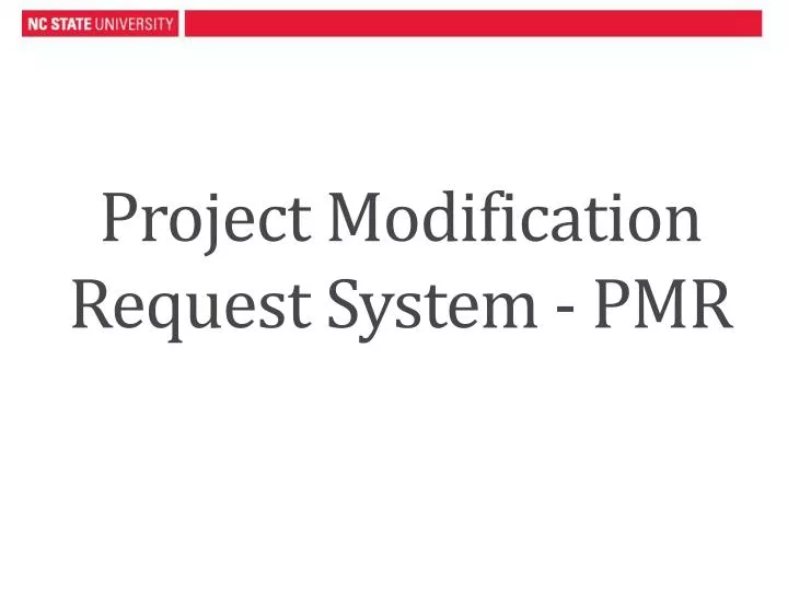 project modification request system pmr