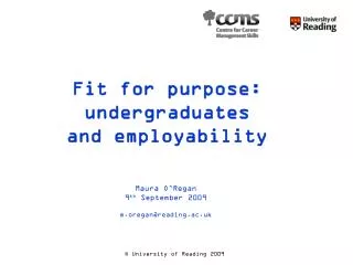 Fit for purpose: undergraduates and employability