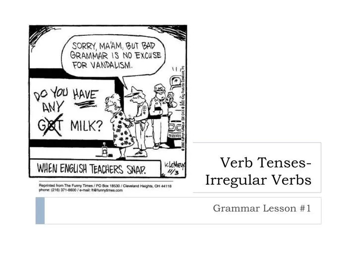 verb tenses irregular verbs
