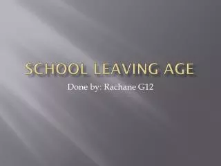 school leaving age