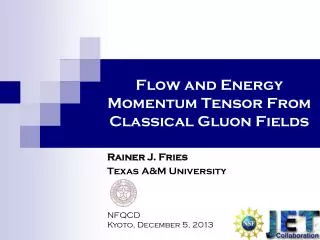 Flow and Energy Momentum Tensor From Classical Gluon Fields