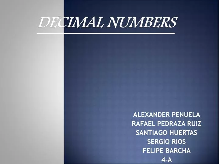 decimal numbers
