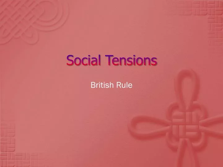 social tensions
