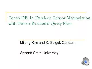 TensorDB : In-Database Tensor Manipulation with Tensor-Relational Query Plans