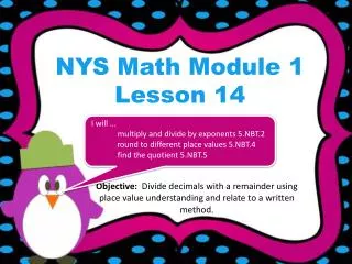 NYS Math Module 1 Lesson 14