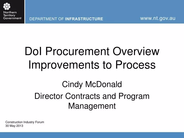 doi procurement overview improvements to process