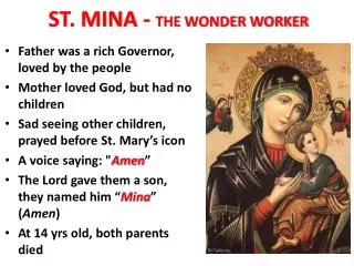 ST. MINA - THE WONDER WORKER