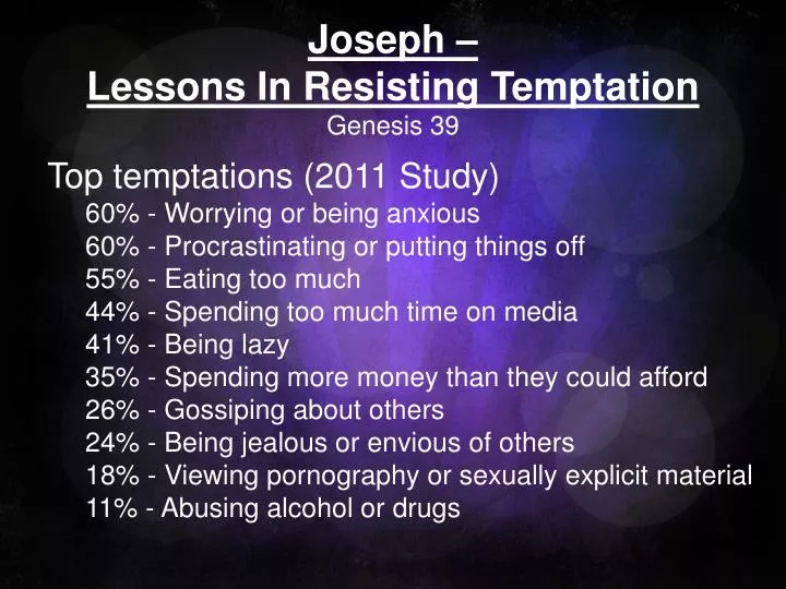 joseph lessons in resisting temptation genesis 39