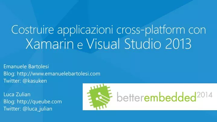 costruire applicazioni cross platform con xamarin e visual studio 2013