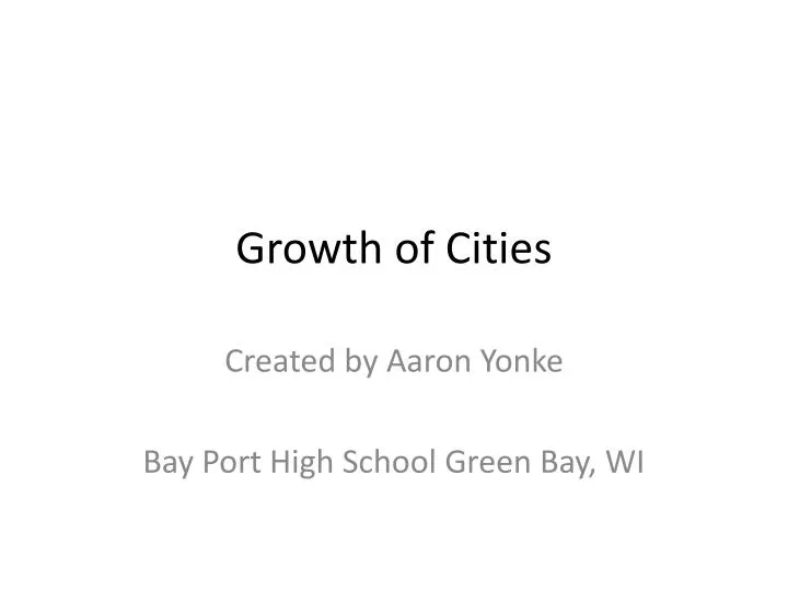 growth of cities