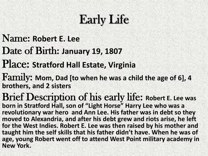 early life