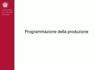 programmazione della produzione