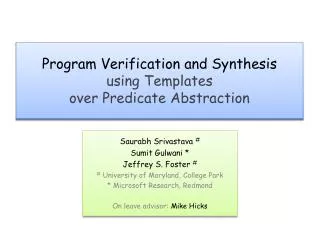 Program Verification and Synthesis using Templates over Predicate Abstraction