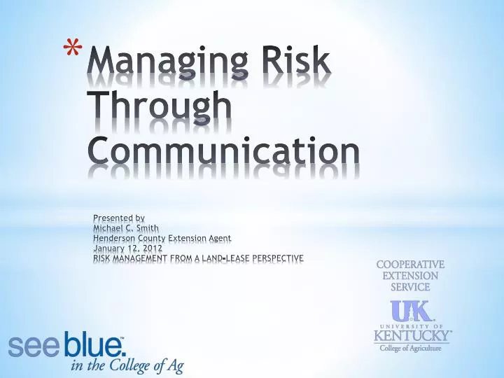 managing risk through communication