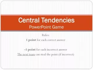 Central Tendencies PowerPoint Game