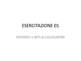 esercitazione 01