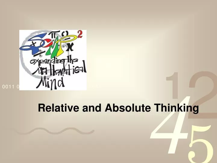 relative and absolute thinking