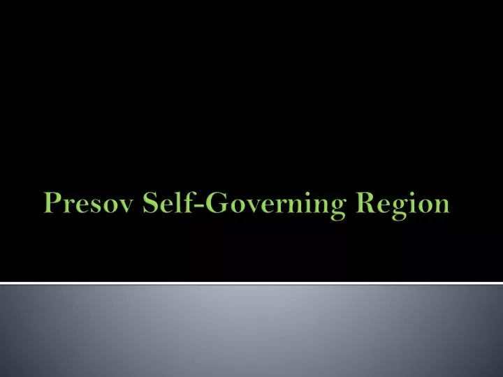 presov self governing region