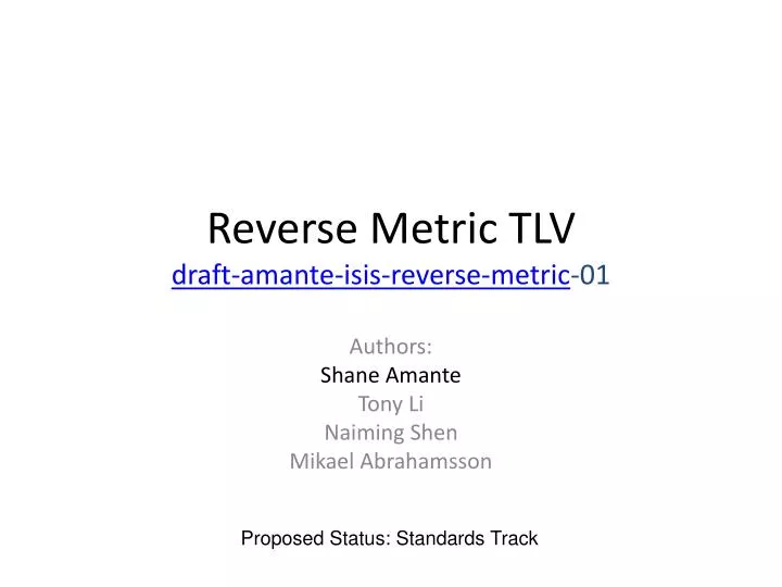 reverse metric tlv draft amante isis reverse metric 01