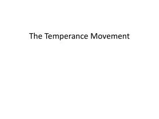 the temperance movement