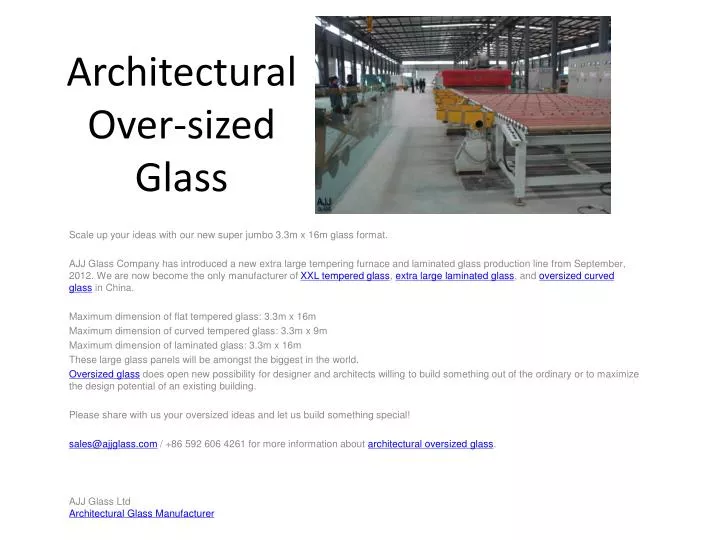 architectural over sized glass