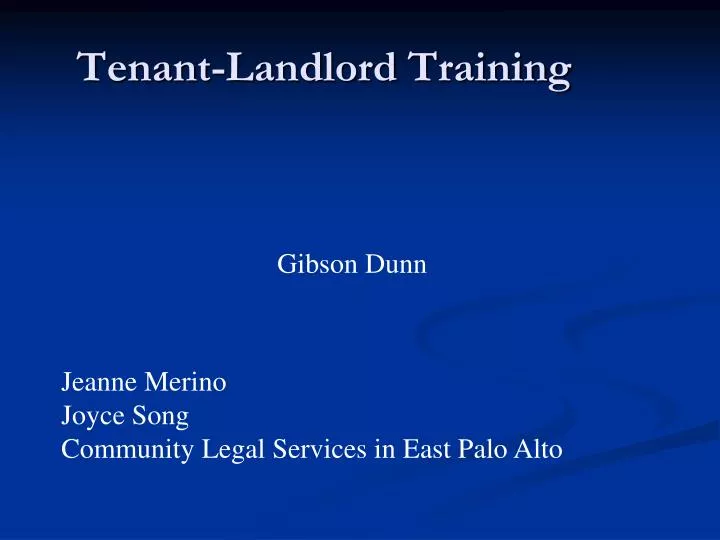 tenant landlord training