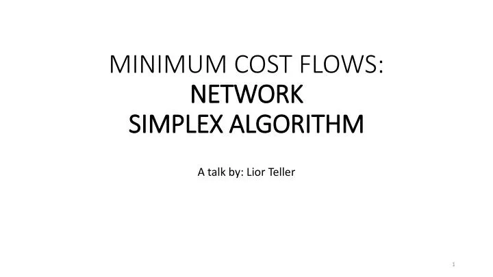 minimum cost flows network simplex algorithm